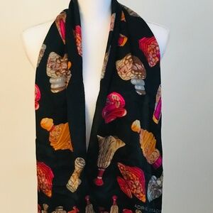 Scarf 100% silk Adrianne Vittadini rectangular 52 X 11 made in Japan NEW